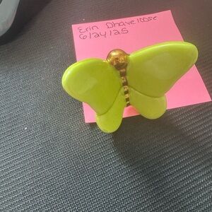 Vibrant Green Butterfly Brooch